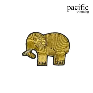 1 7/8" Zari Embroidery Elephant Emblem Patch Sew On : PA0MT502