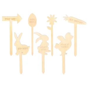 15cm Wooden Easter Egg Hunt Signs - Pack of Seven - By Nicola Spring