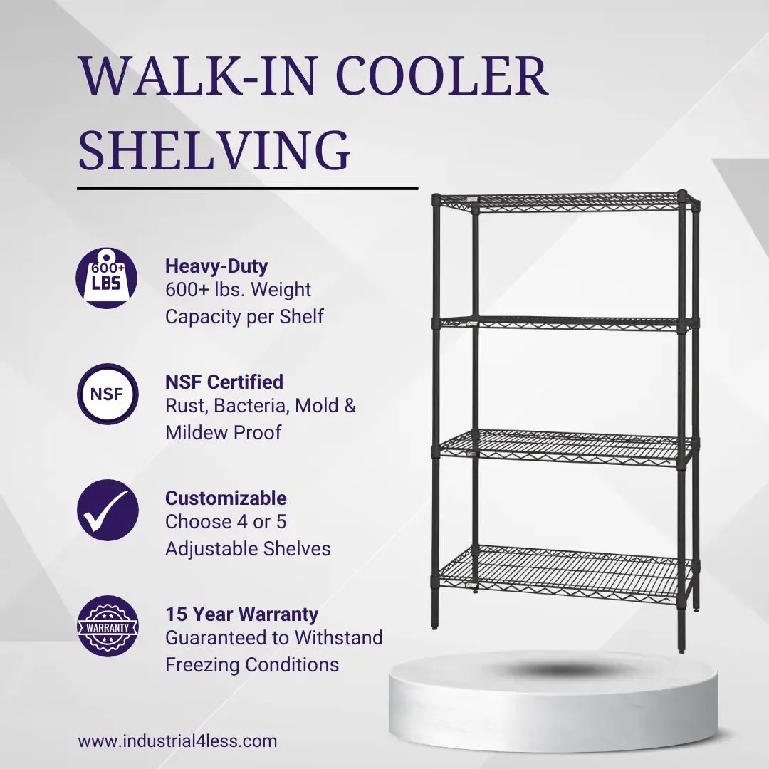 18" x 42" Walk In Cooler and Freezer Wire Shelving Unit