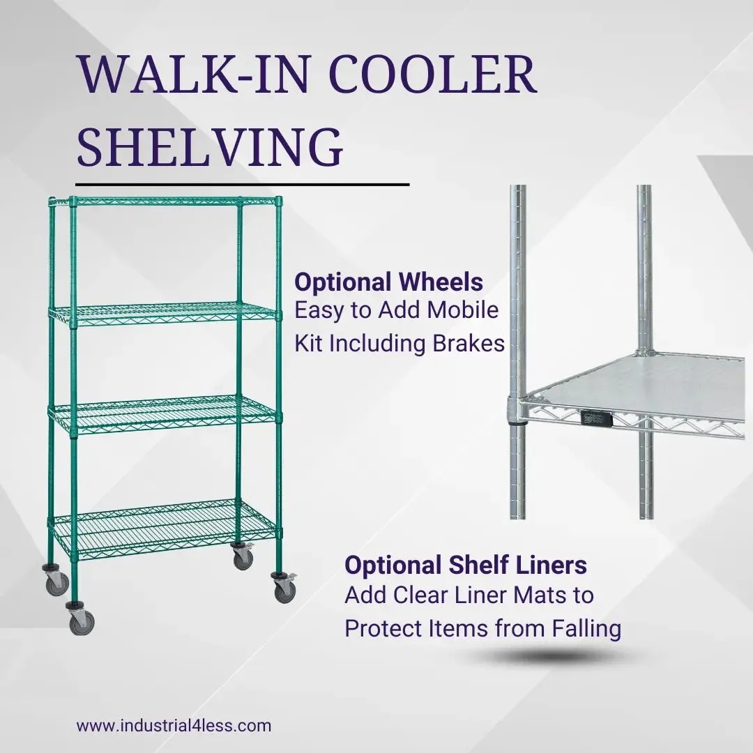 18" x 42" Walk In Cooler and Freezer Wire Shelving Unit