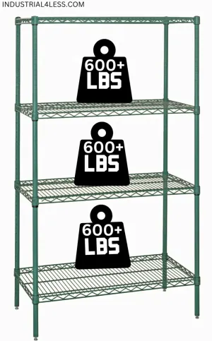 2430G | 24" x 30" Green Epoxy Shelving Unit