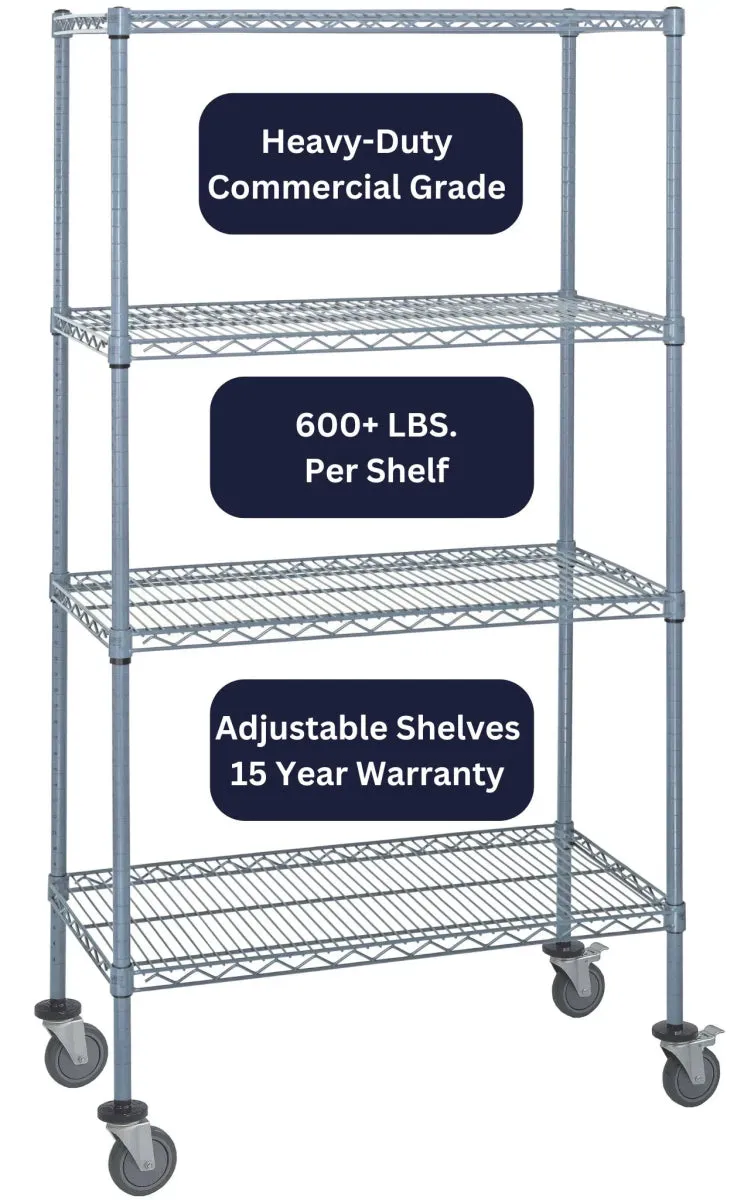 24" x 30" Gray Shelving on Wheels