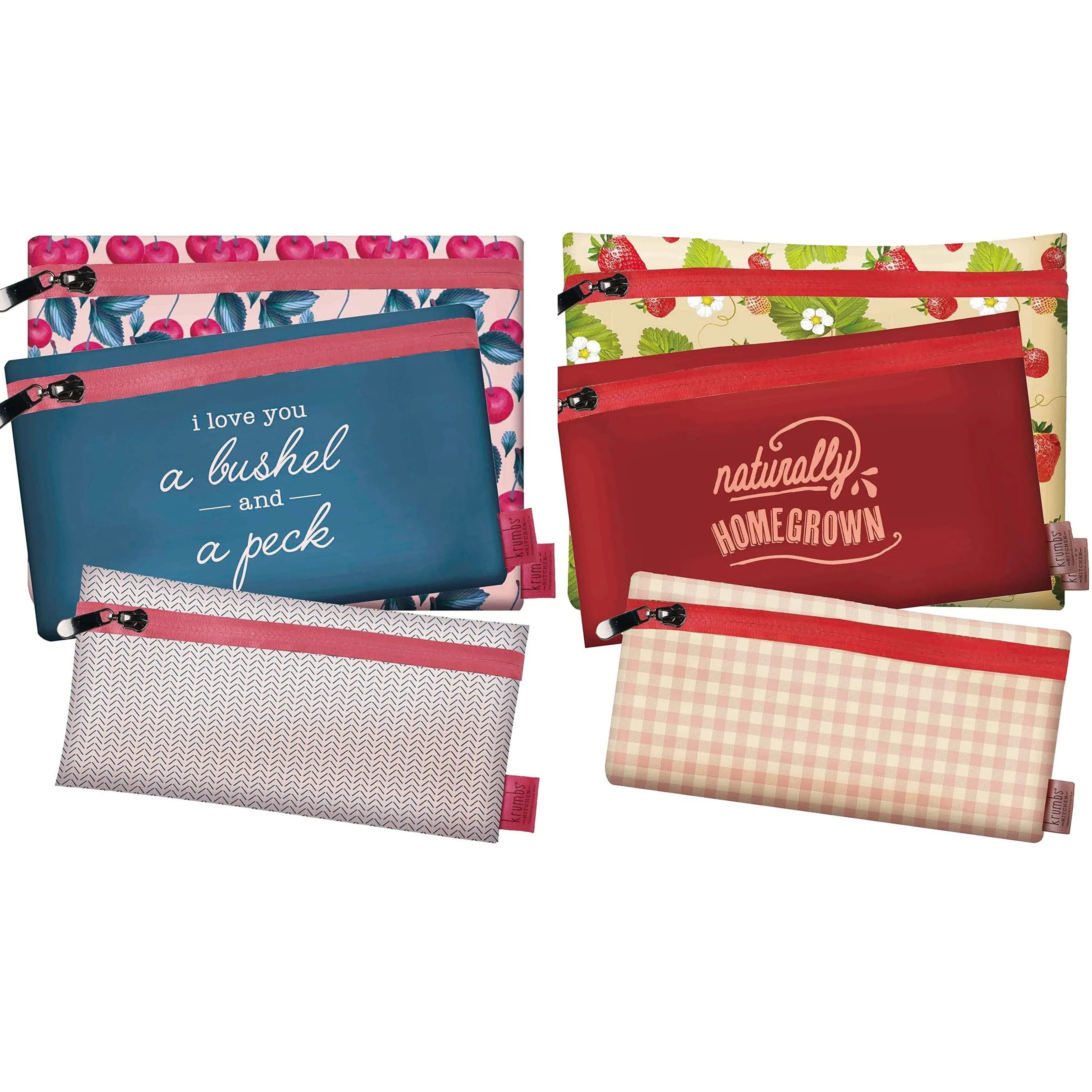 3 Pc Set Fresh Produce Zippered Bags Reusable Veggie Fruit Storage Food Savers