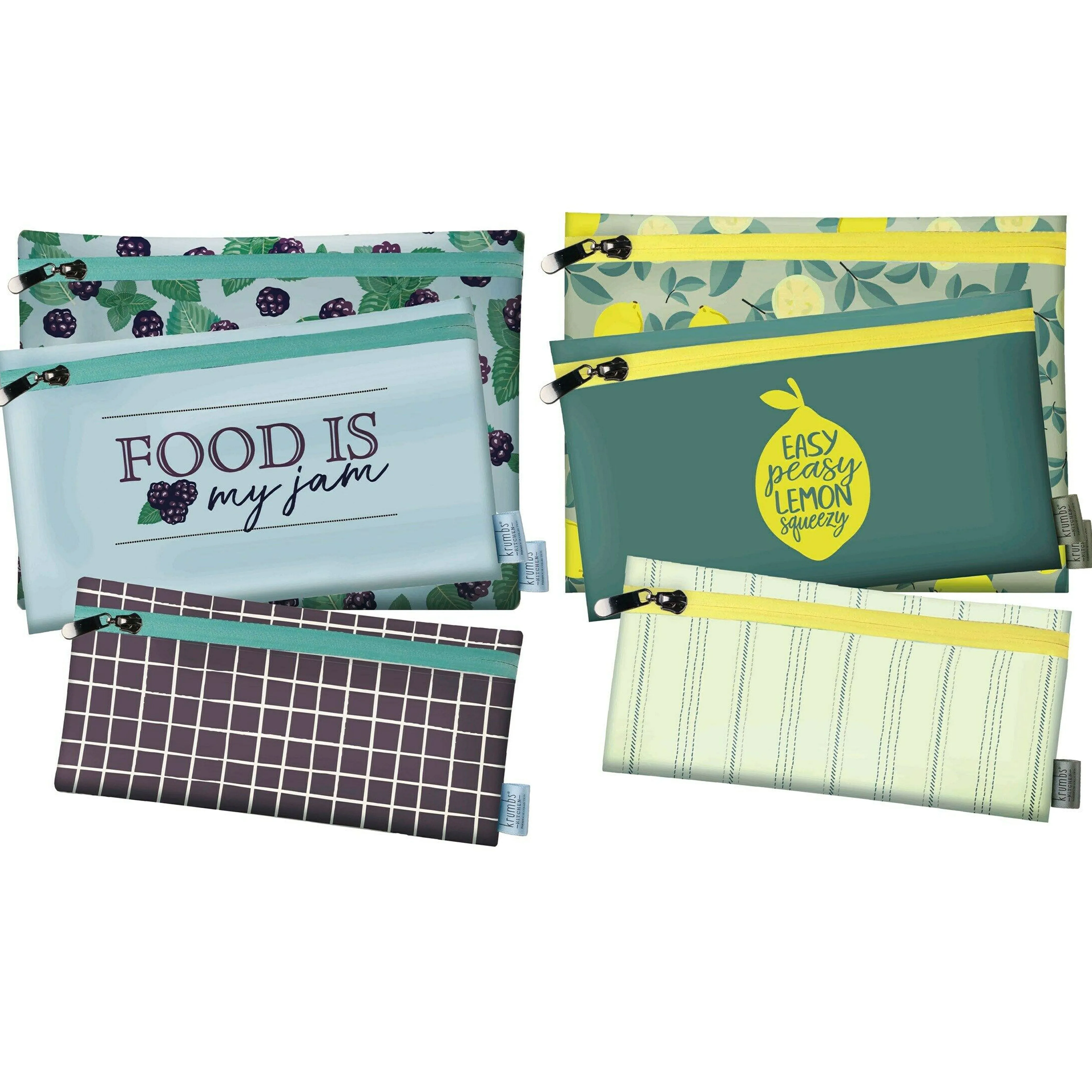 3 Pc Set Fresh Produce Zippered Bags Reusable Veggie Fruit Storage Food Savers
