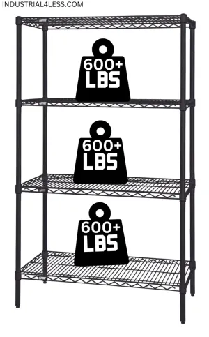 3660B | 36" x 60" Black Epoxy Shelving Unit