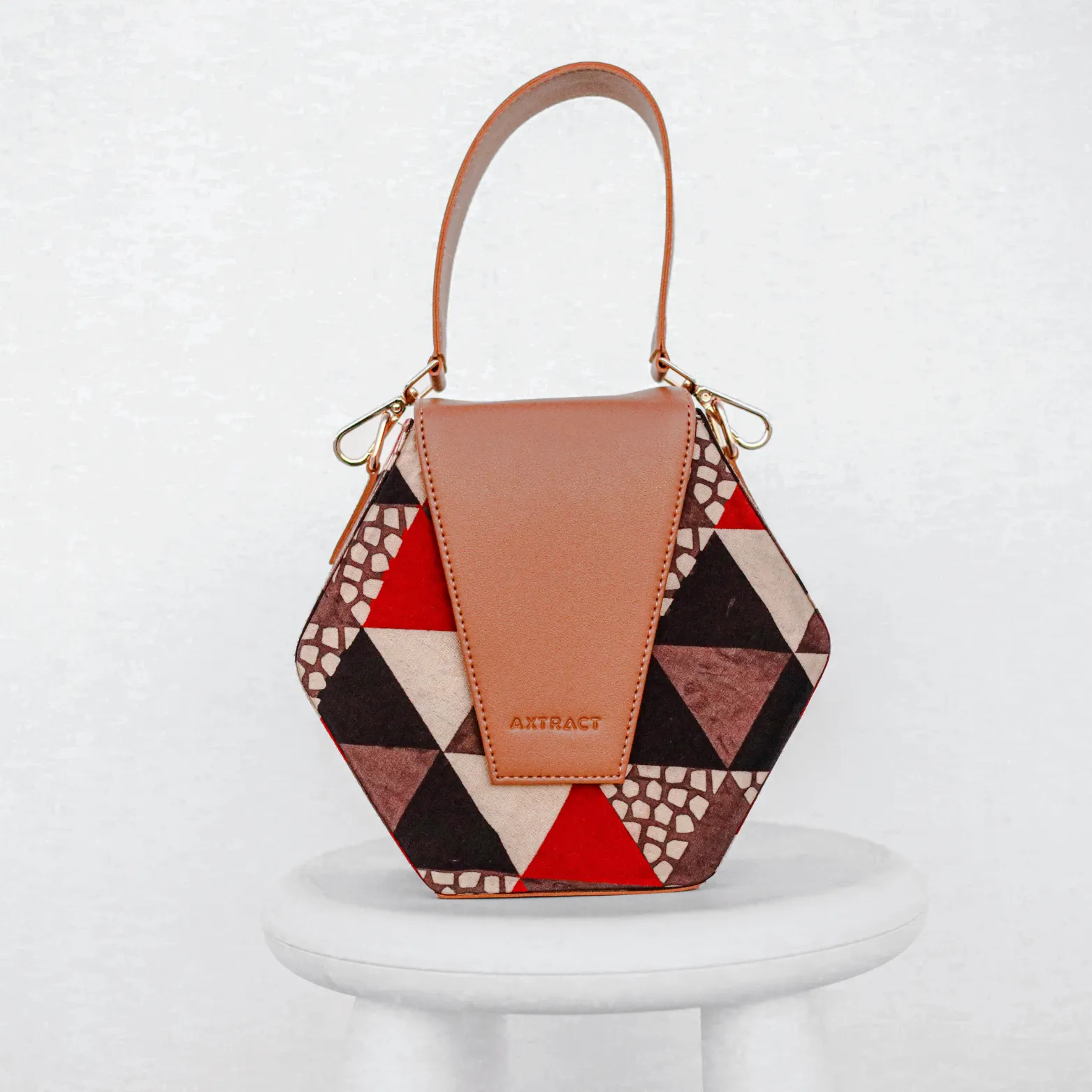 AXTRACT Honeycomb Hexbox - Hexagonal Kutchi Handcrafted Bag