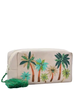 BGAIN327 Handmade Embroidered Palm Tree Pouch With Tassel