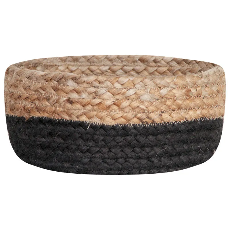 BLACK / NATURAL JUTE BASKET BOWLS SET