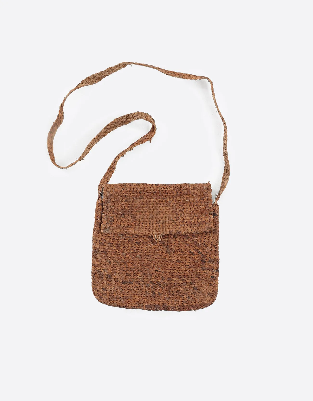 Braided genuine leather bag