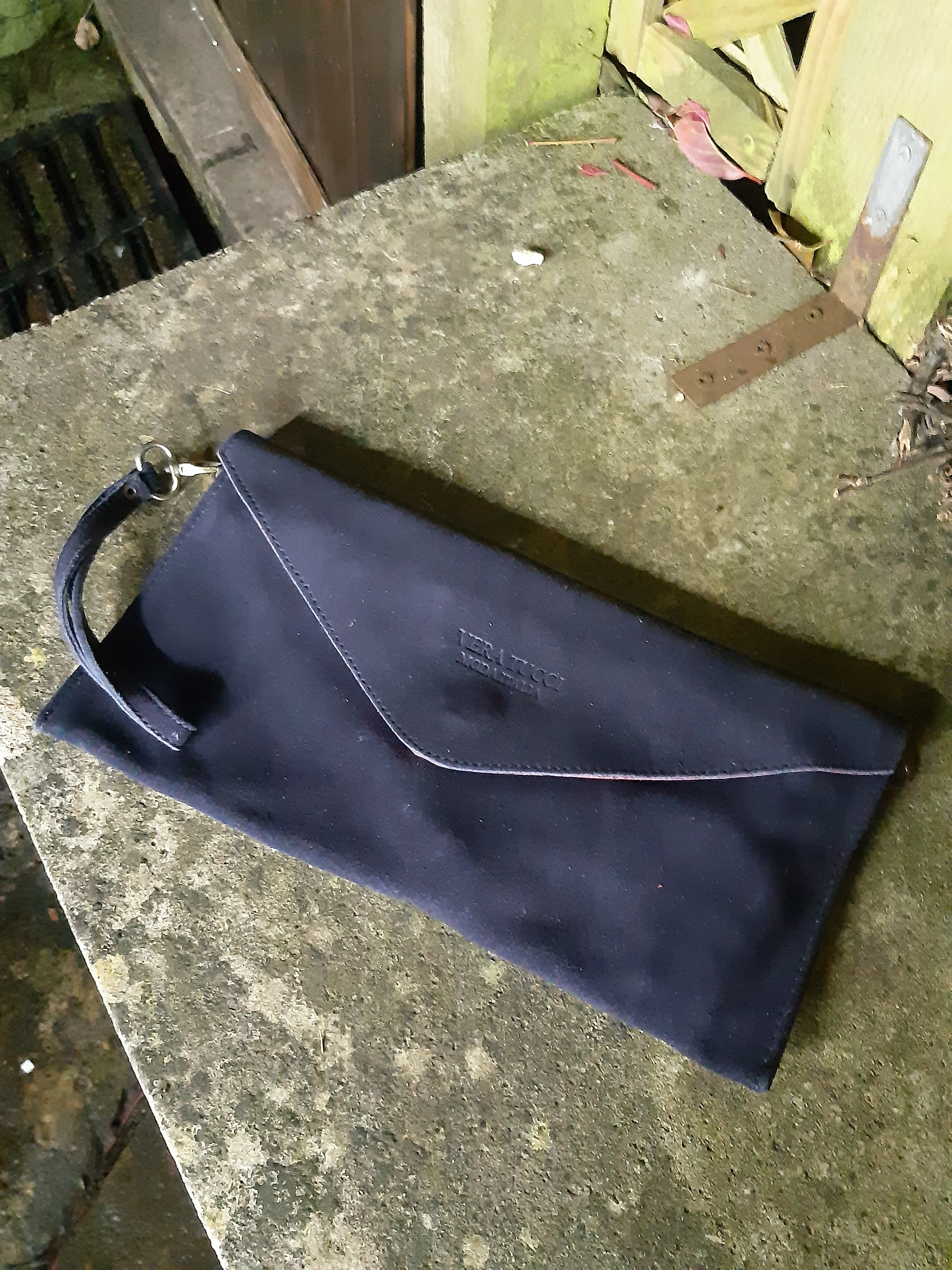 Elegant Brennan Suede Envelope Clutch Bag