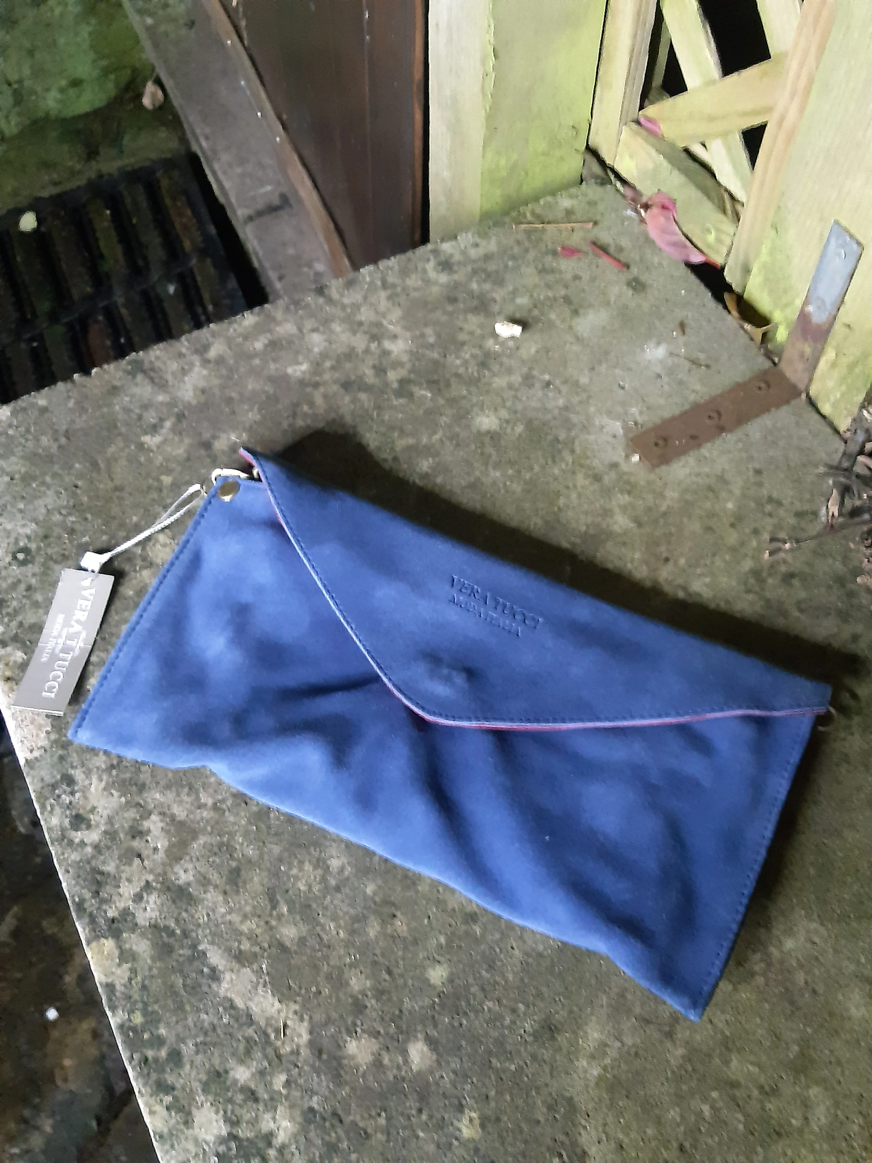 Elegant Brennan Suede Envelope Clutch Bag