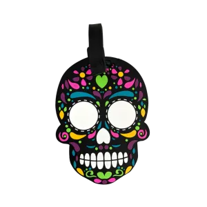 By Mexico Suitcase Calavera Chumbalaca Black Luggage Tag