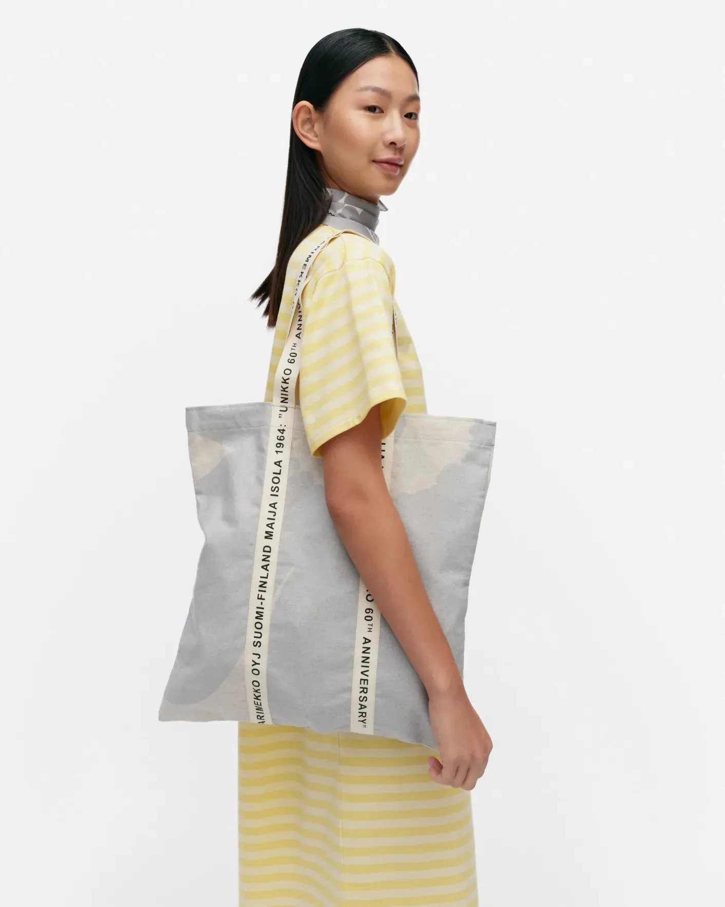 carrier midi unikko - tote bag grey