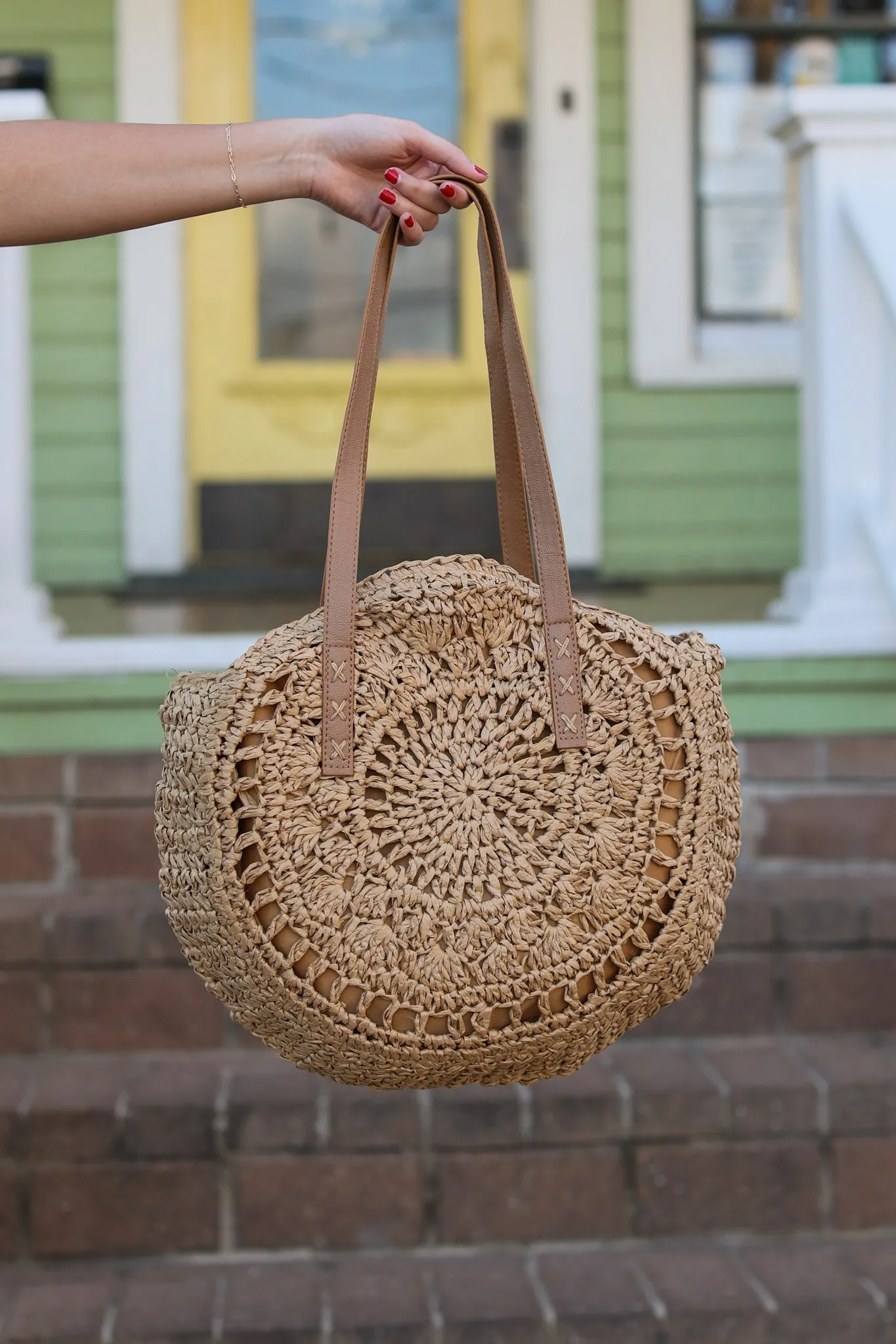Circle Wicker Bag - Mocha