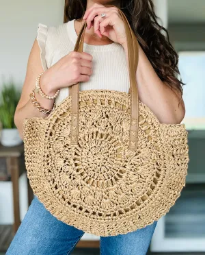 Circle Wicker Bag - Mocha