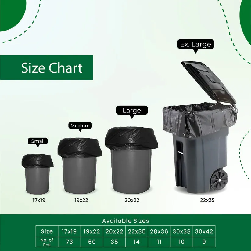 Ecobharat Bio degradable and compostable bags | 30x38 (10 pieces) | Black