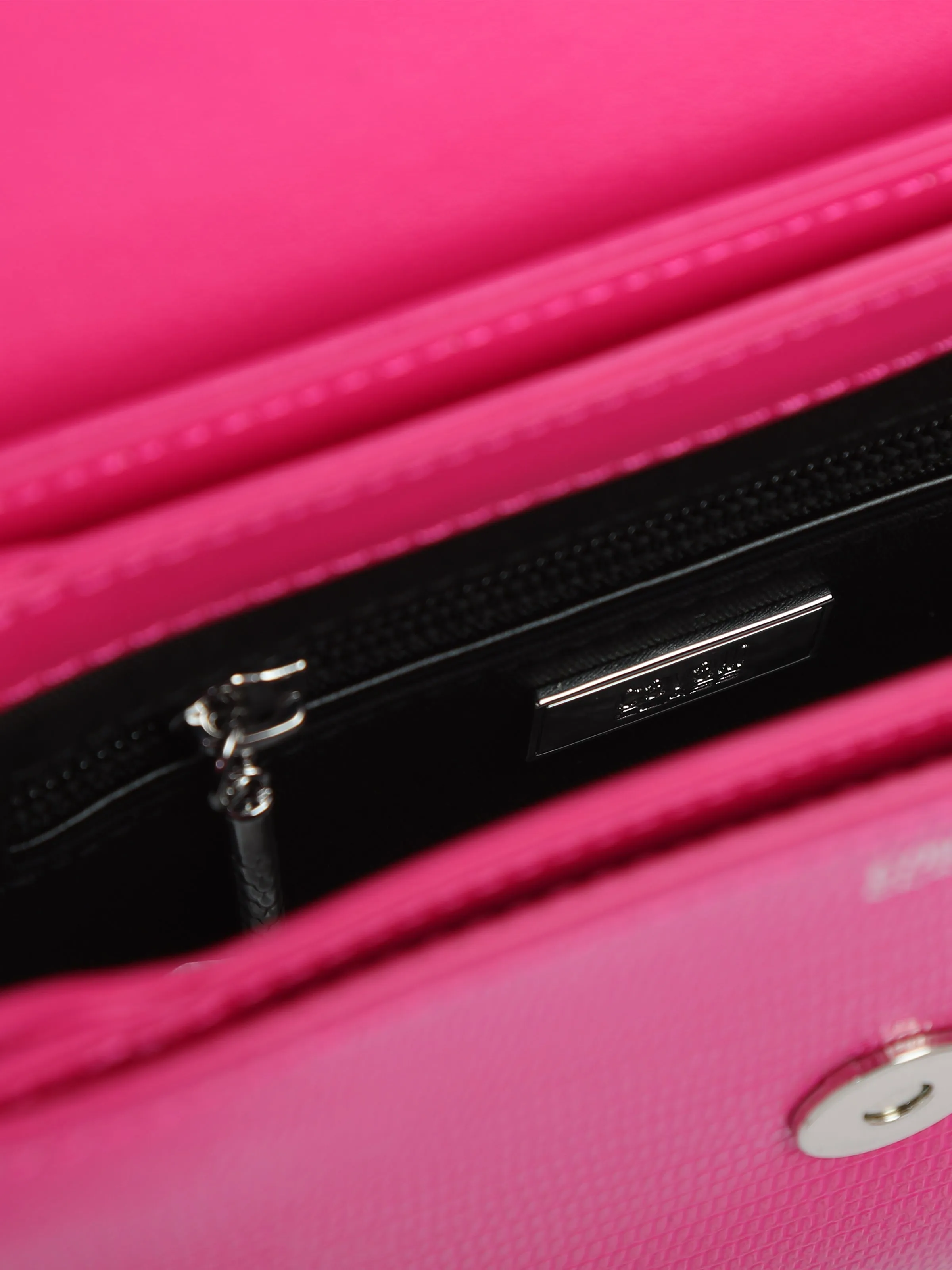 Fuchsia Silver-Toned Signature Bag