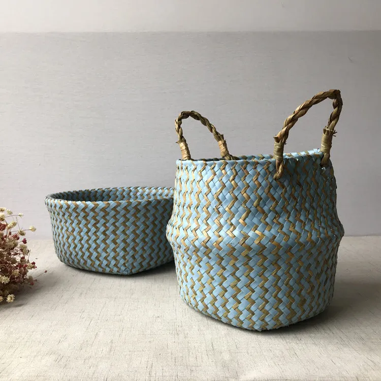 Handmade Bamboo Storage Baskets Nordic Foldable Laundry