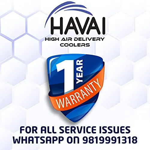 HAVAI Quartz Desert Cooler with Three Side Dense Honeycomb - 60 L, 16 Inch Blade,White