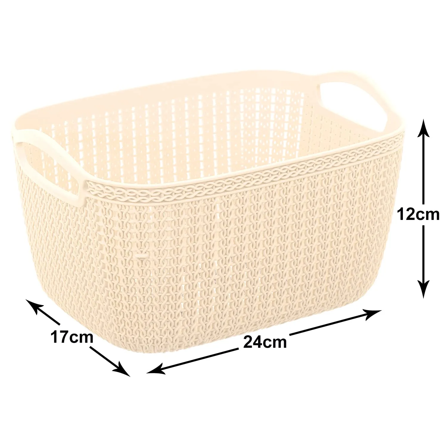Heart Home Q-5 Multiuses Designer Unbreakable Plastic Storage Basket/Organizer/Bin For Home, Kitchen, Bathroom, Office Use Pack of 3 (Beach)-50HH01617