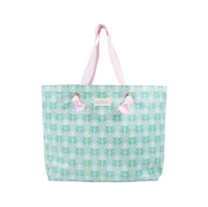 Isabelle Beach Bag Hanover Hand Block Buckhead Blue/Palm Beach Pink