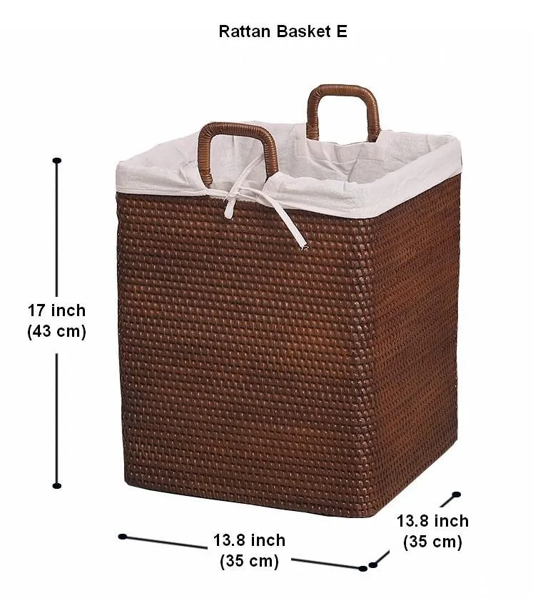 Large Rectangular Storage Baskets, Storage Baskets for Bathroom, Rattan Storage Baskets, Storage Basket with Lid, Storage Baskets for Clothes