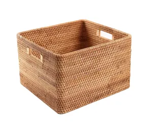Large Storage Basket for Living Room, Kitchen Storage Baskets, Woven Storage Basket for Shelves, Rattan Storage Baskets for Toys