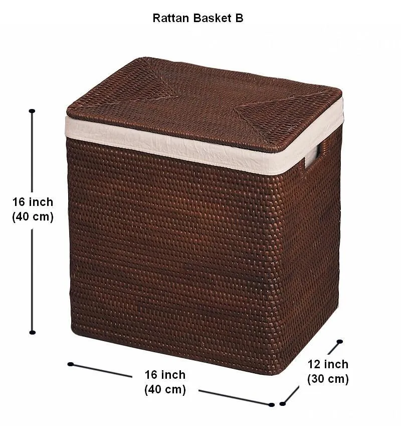Large Storage Baskets for Bathroom, Round Storage Baskets with Handle, Rattan Storage Baskets, Laundry Storage Baskets, Storage Baskets for Clothes
