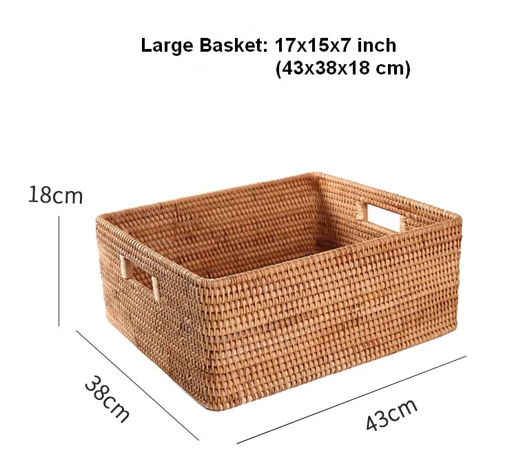 Large Storage Baskets for Bedroom, Storage Baskets for Bathroom, Rectangular Storage Baskets, Storage Baskets for Shelves