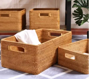 Large Storage Baskets for Bedroom, Storage Baskets for Bathroom, Rectangular Storage Baskets, Storage Baskets for Shelves