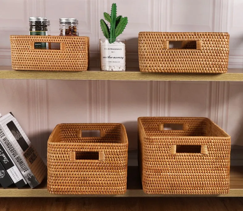 Large Storage Baskets for Bedroom, Storage Baskets for Bathroom, Rectangular Storage Baskets, Storage Baskets for Shelves