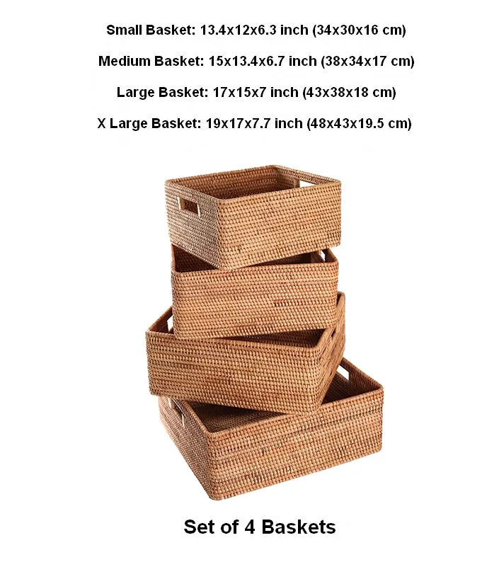 Large Storage Baskets for Bedroom, Storage Baskets for Bathroom, Rectangular Storage Baskets, Storage Baskets for Shelves