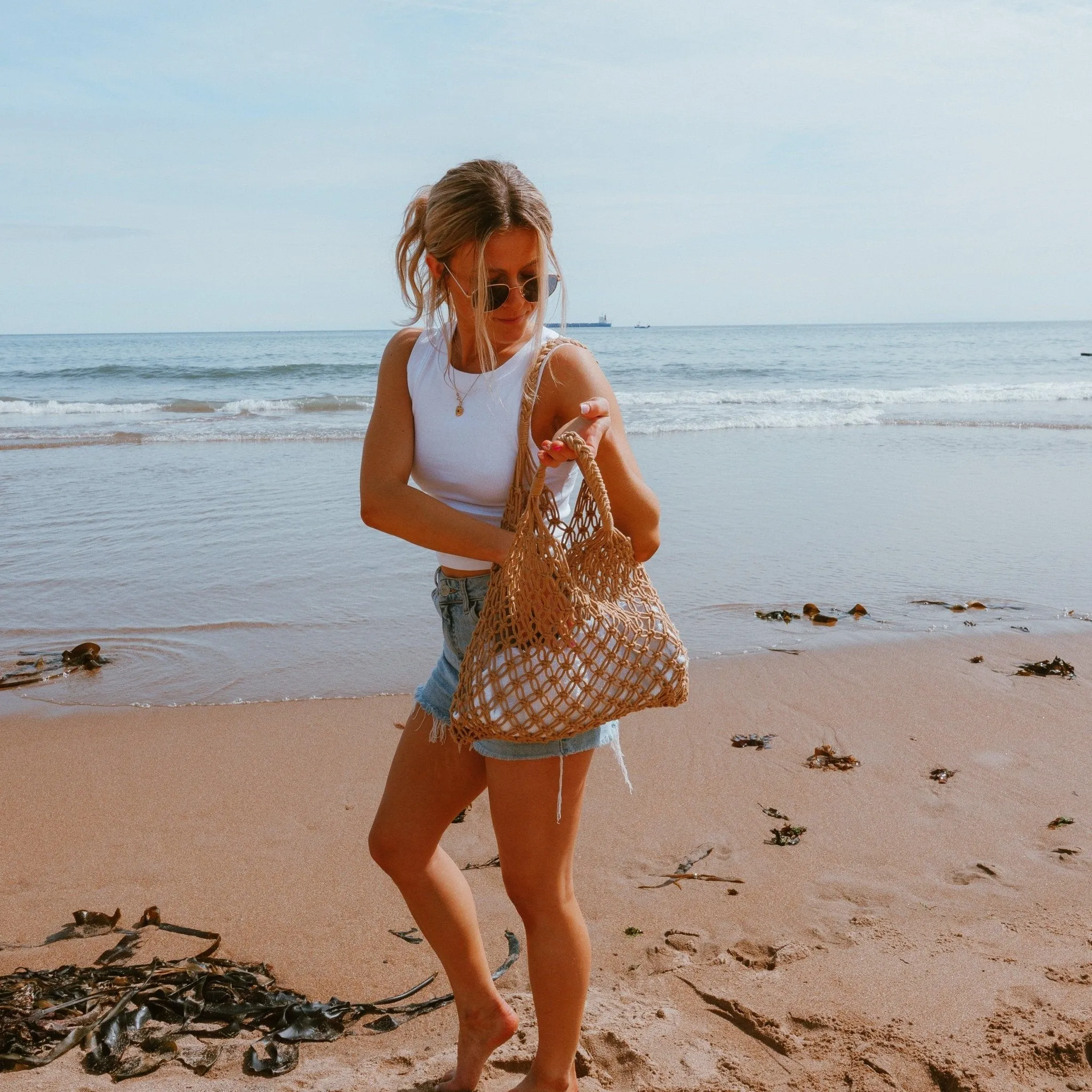 Macrame Tote Bag | Handmade | 100% Cotton Cord
