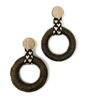 Maguey Hoop Earrings: Moss Green