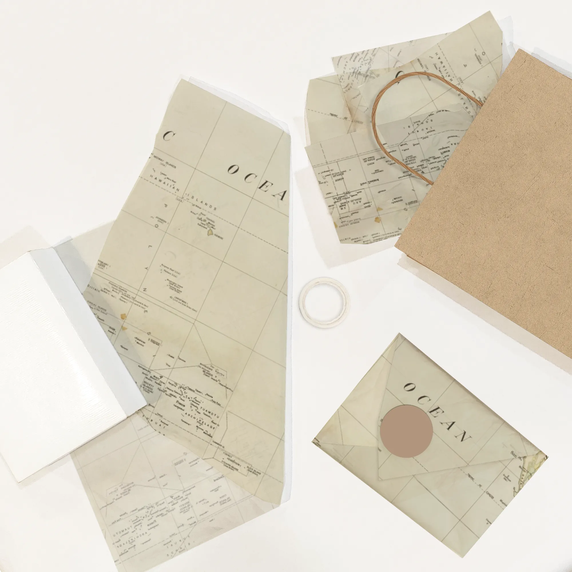 Map Designer Tissue Paper for Gift Bags