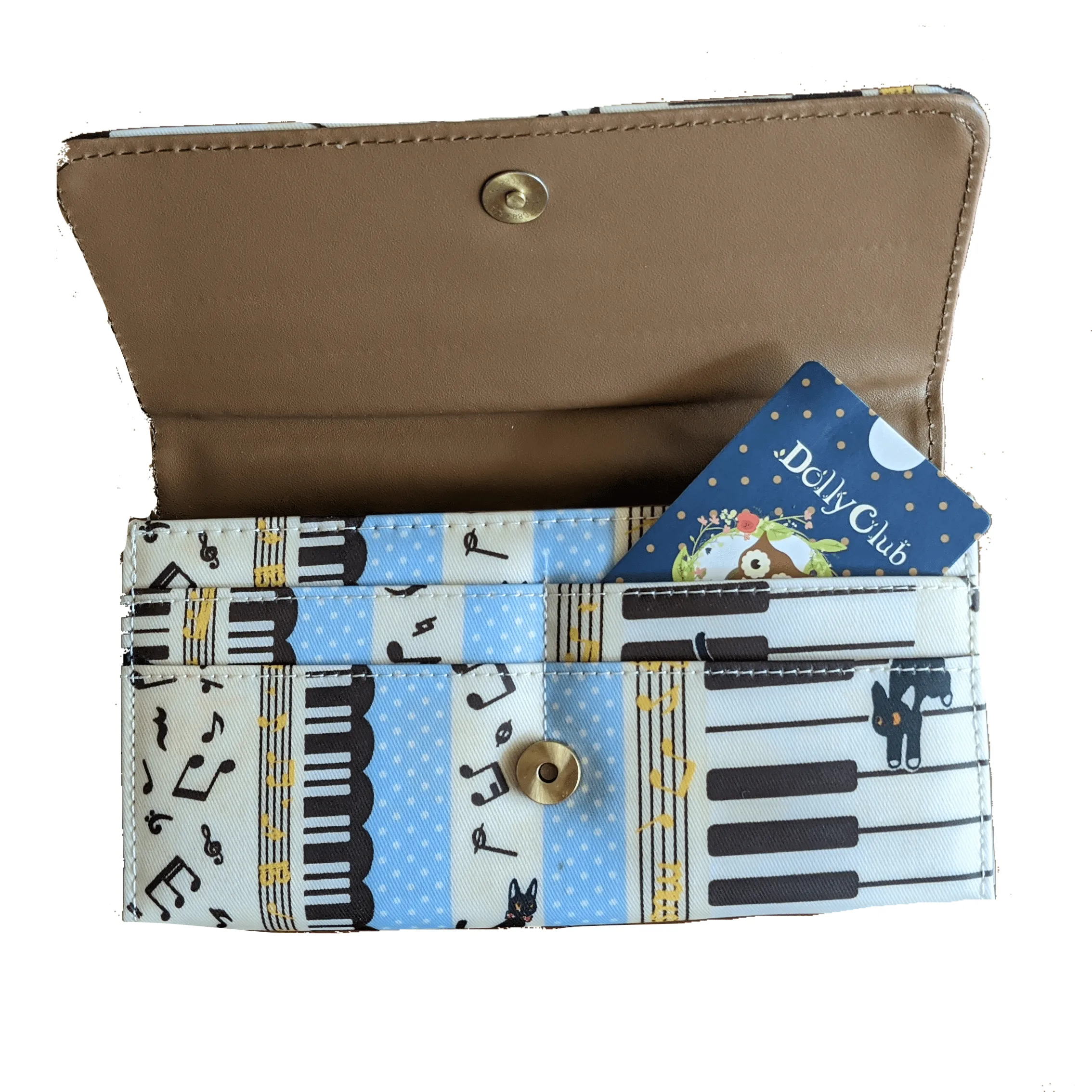 Music Themed Water-resistant Long Wallet - Kittens & Keys Series