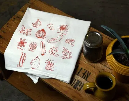 Not Green Herbs Tea Towel by Girls Can Tell