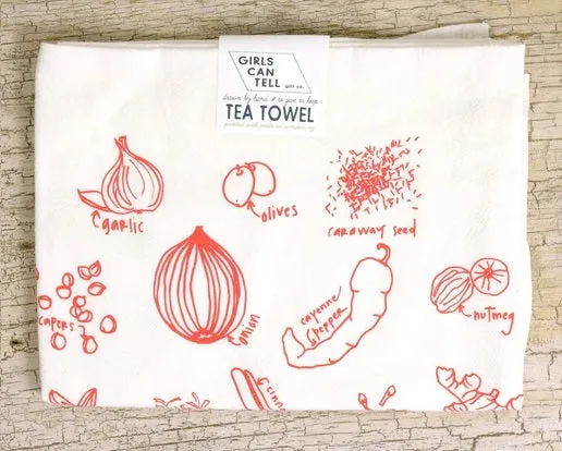Not Green Herbs Tea Towel by Girls Can Tell