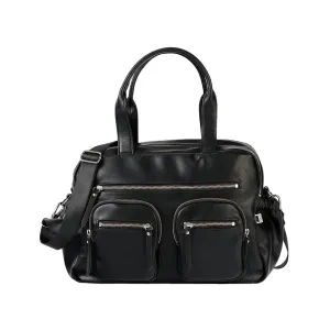 OiOi Vegan Leather Carry All Nappy Bag - Black