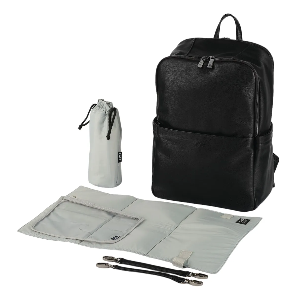 OiOi Vegan Leather Multitasker Nappy Backpack - Black