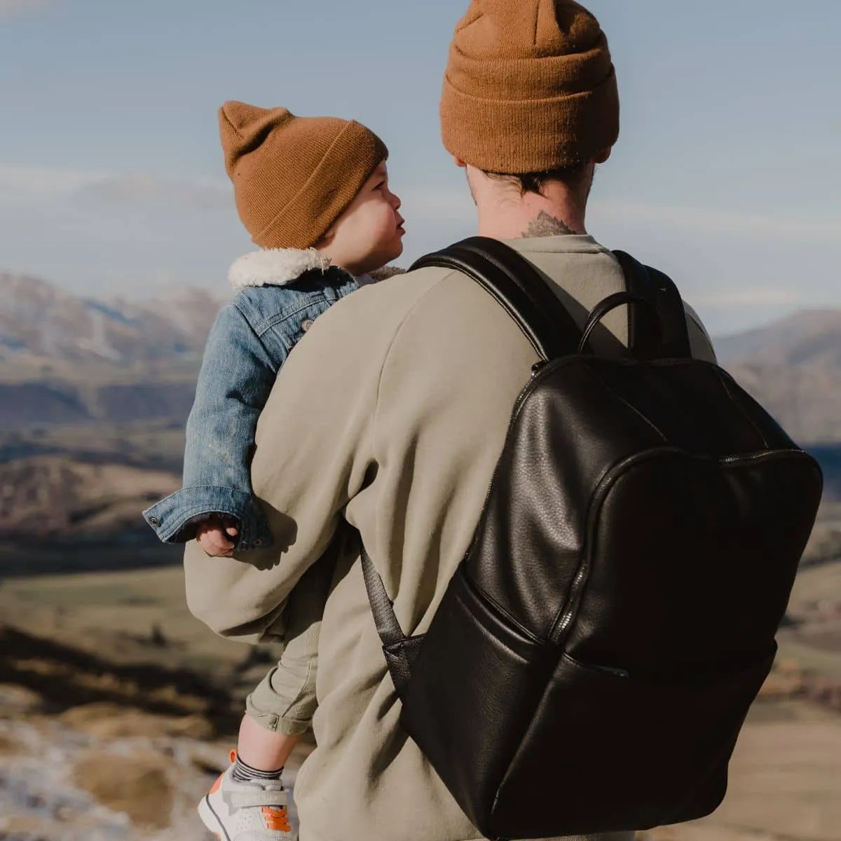 OiOi Vegan Leather Multitasker Nappy Backpack - Black
