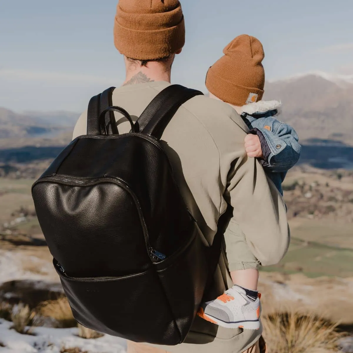 OiOi Vegan Leather Multitasker Nappy Backpack - Black