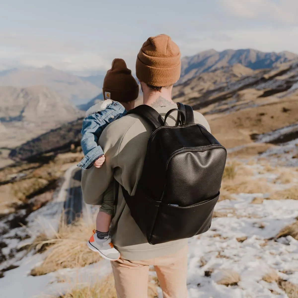 OiOi Vegan Leather Multitasker Nappy Backpack - Black