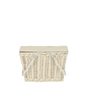 Olli Ella Rattan Piki Basket - Chalk