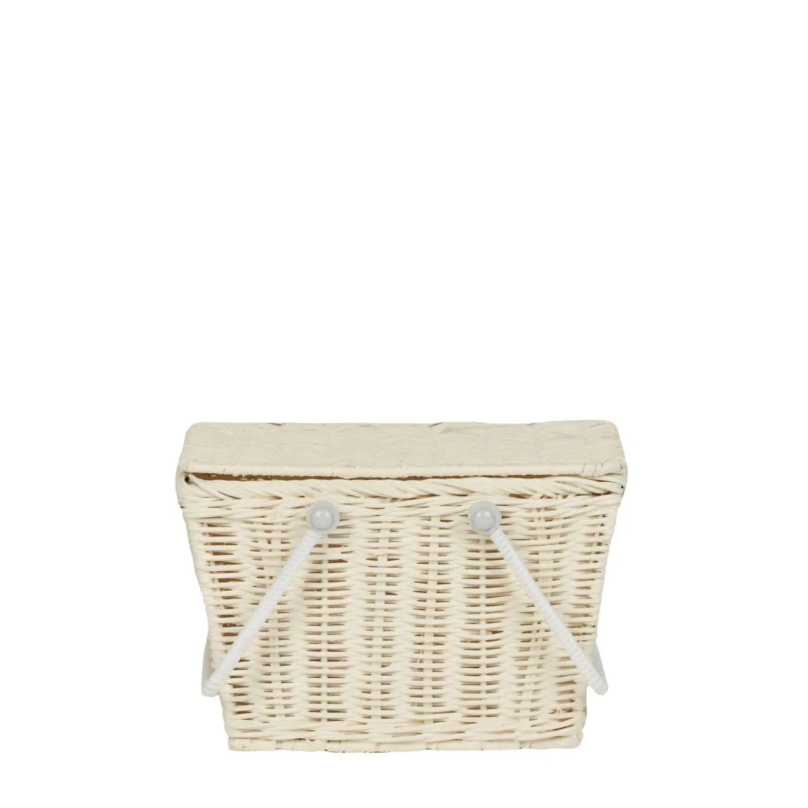 Olli Ella Rattan Piki Basket - Chalk