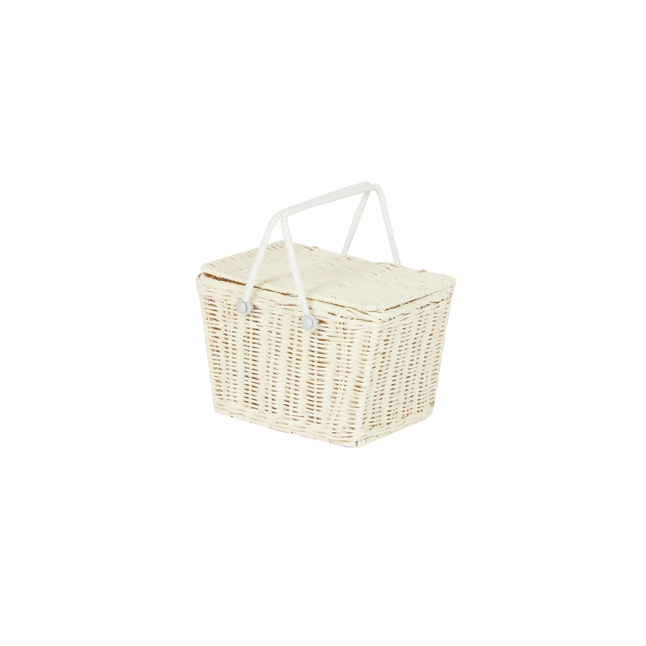 Olli Ella Rattan Piki Basket - Chalk