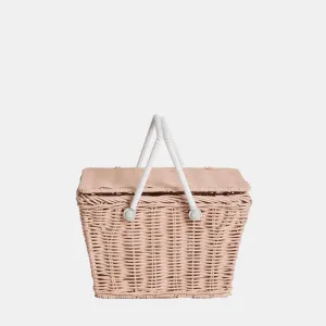 Olli Ella Rattan Piki Basket - Rose
