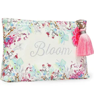 PAPAYA! Blooms Floral Large Tassel Accessory Pouch Purse