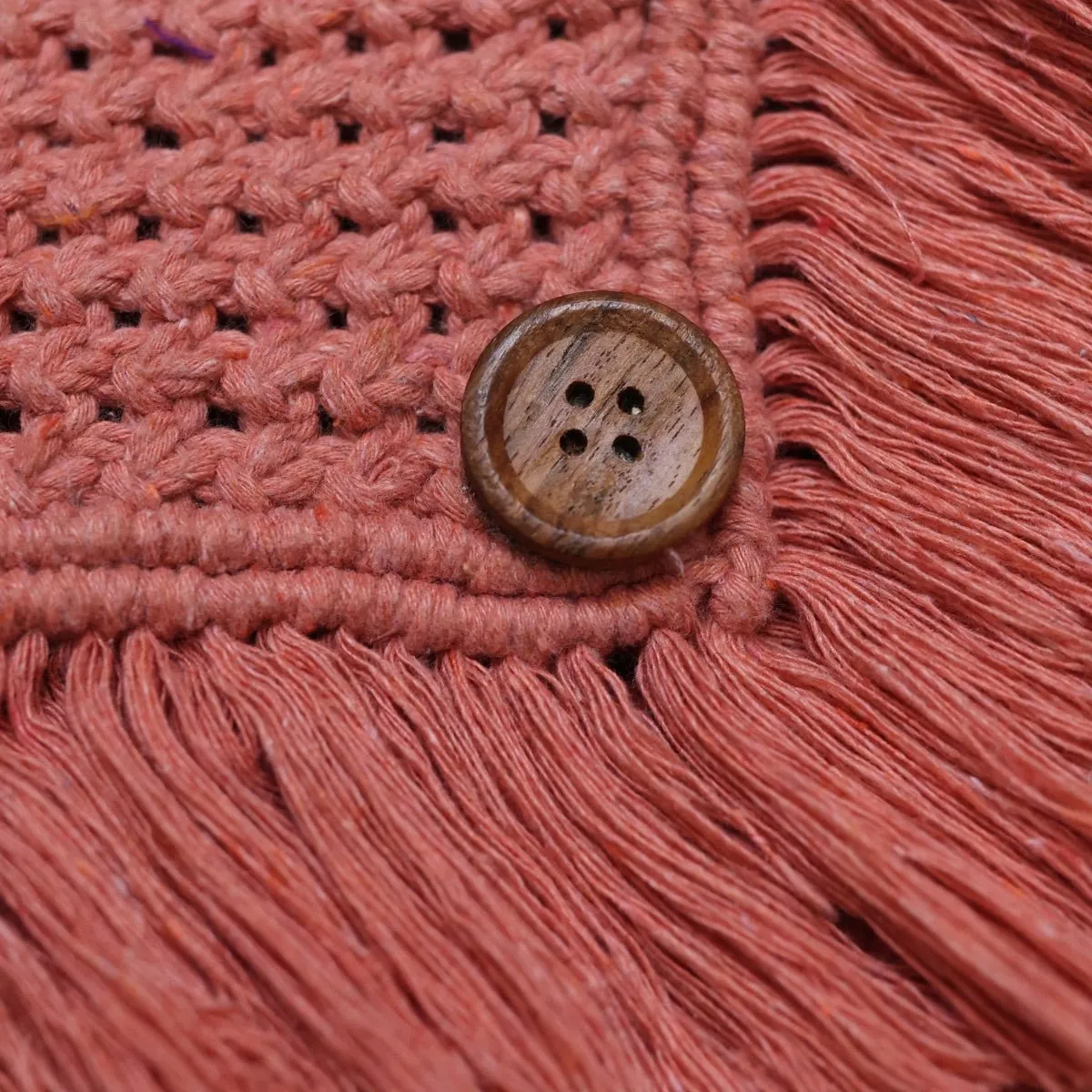 Peach Macrame Mobile Sling Bag