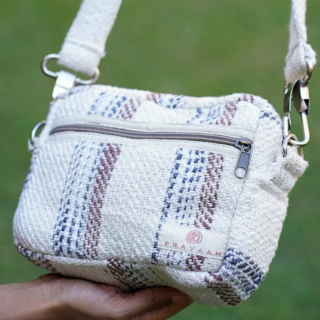 Pravaah Kese mininalistic crossbody bag with 2 zip detailing | handcrafted